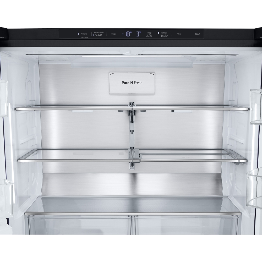 LG GMG96CRAFT American Fridge Freezer,  Plumbed, Black, E Rated