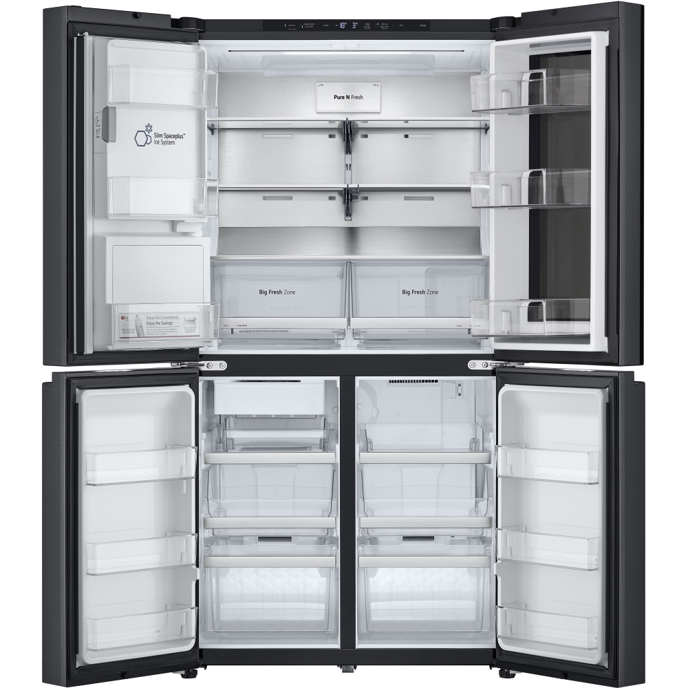 LG GMG96CRAFT American Fridge Freezer,  Plumbed, Black, E Rated
