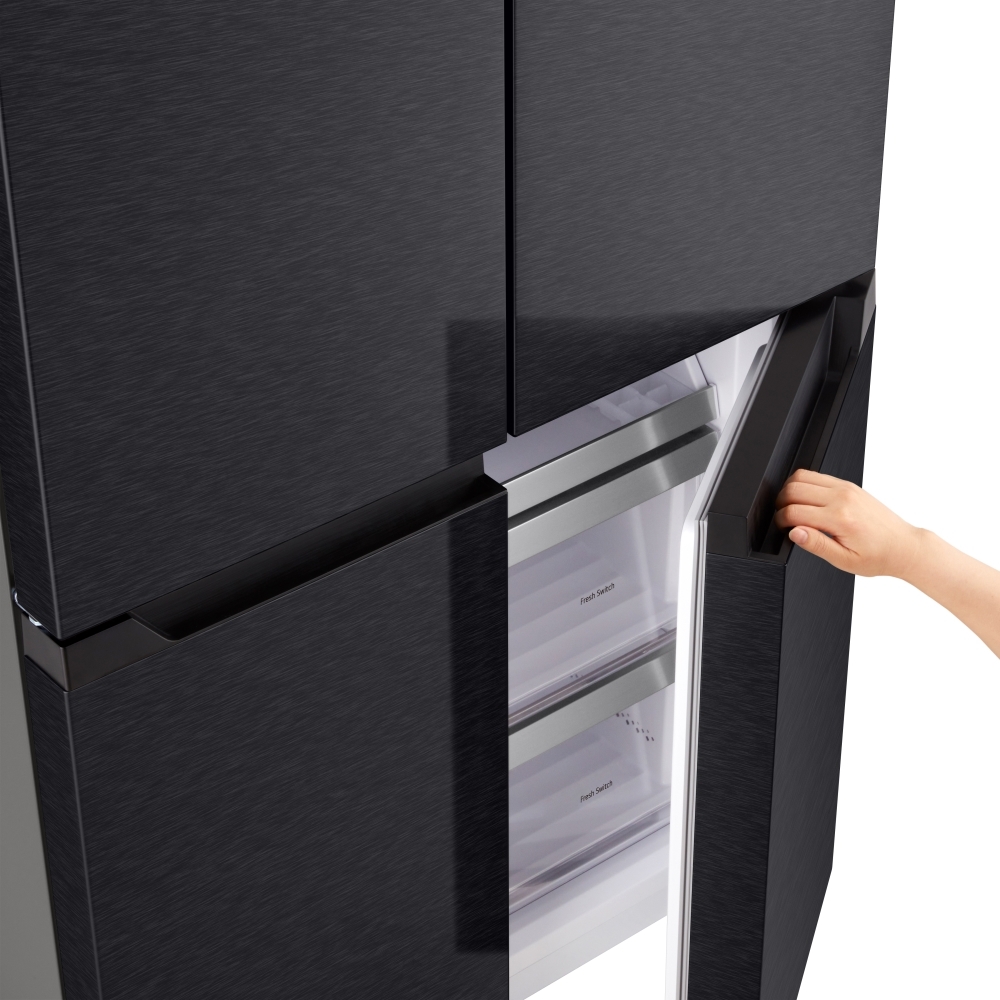 LG GMM42ABBEH American Fridge Freezer,  Non-Plumbed, Black, E Rated