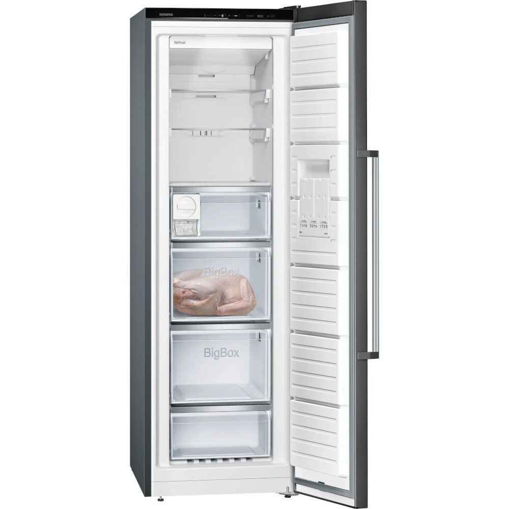 Siemens GS36NAXEP iQ500 No Frost Tall Freezer, Black, E Rated