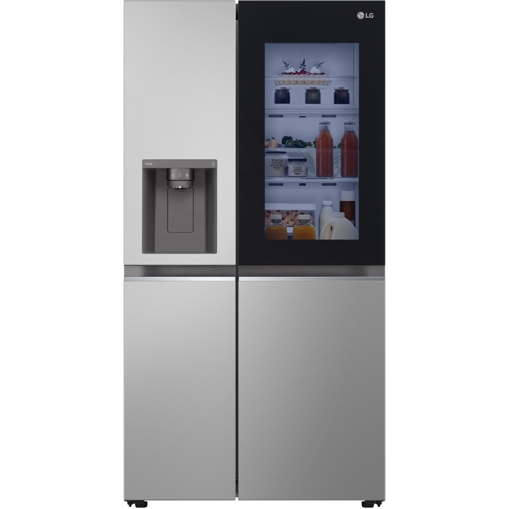 LG GSGV80PYLL InstaView� American Fridge Freezer with Plumbed Ice and Water Dispenser,  Plumbed, Silver, E Rated