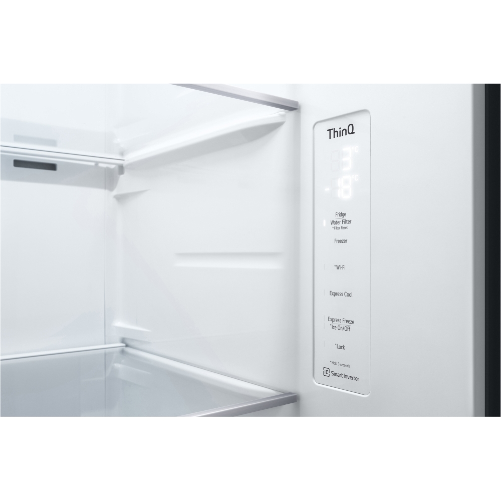 LG GSGV80PYLL InstaView� American Fridge Freezer with Plumbed Ice and Water Dispenser,  Plumbed, Silver, E Rated