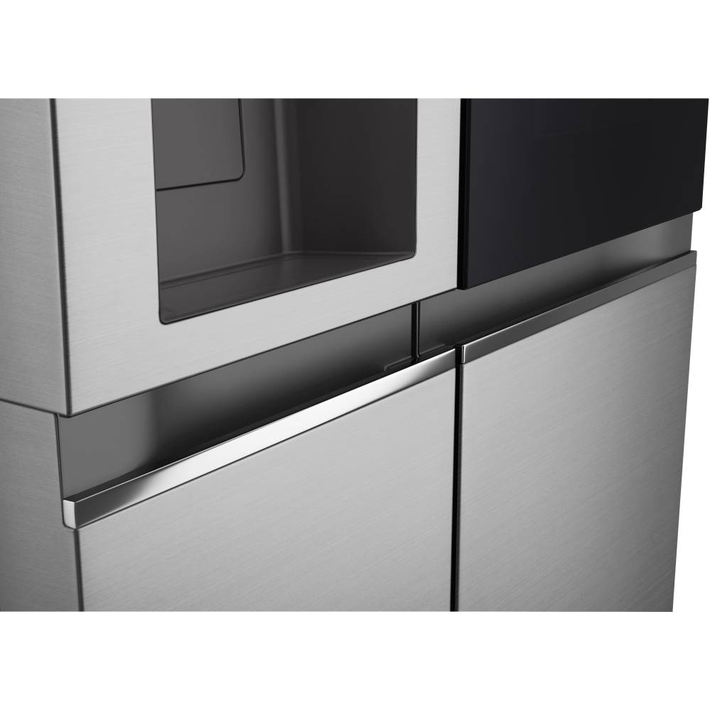 LG GSGV80PYLL InstaView� American Fridge Freezer with Plumbed Ice and Water Dispenser,  Plumbed, Silver, E Rated