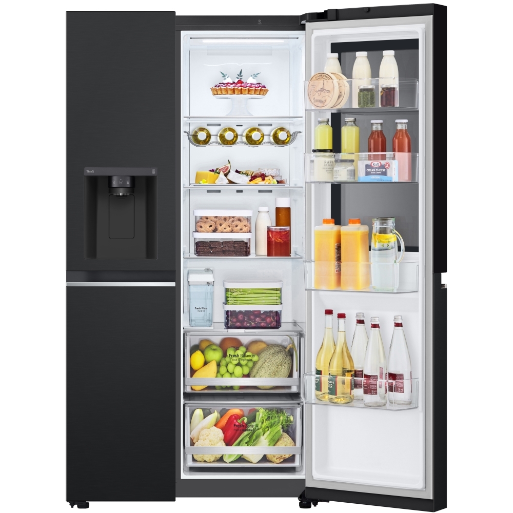 LG GSGV81EPLD American Fridge Freezer,  Non-Plumbed, Black, D Rated