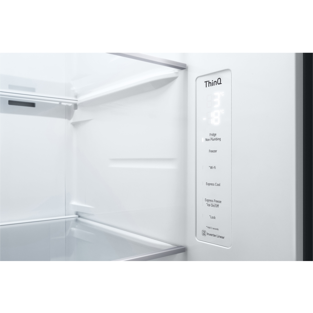LG GSGV81EPLD American Fridge Freezer,  Non-Plumbed, Black, D Rated