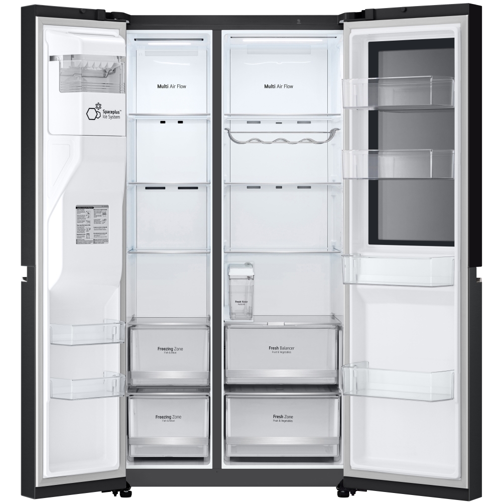 LG GSGV81EPLD American Fridge Freezer,  Non-Plumbed, Black, D Rated