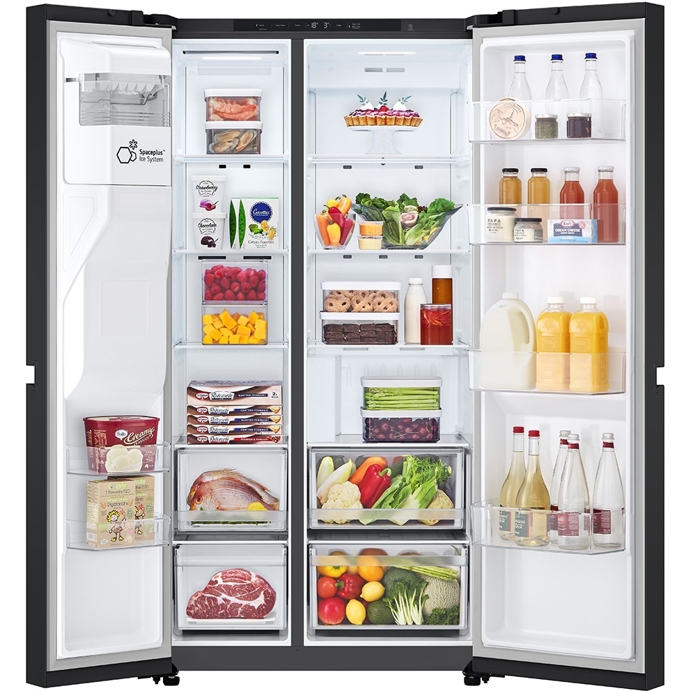 LG GSLC40EPPE American Fridge Freezer,  Plumbed, Black, E Rated