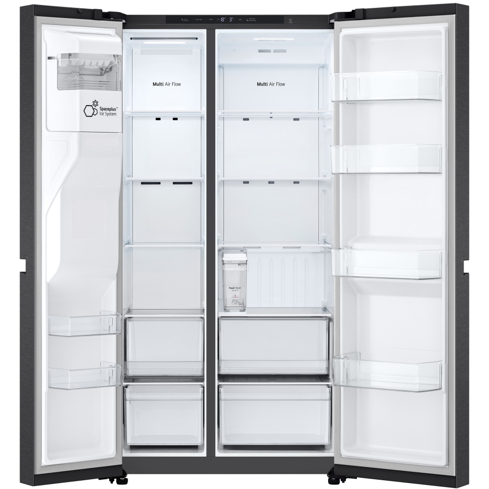 LG GSLC41EPPE American Fridge Freezer,  Non-Plumbed, Black, E Rated