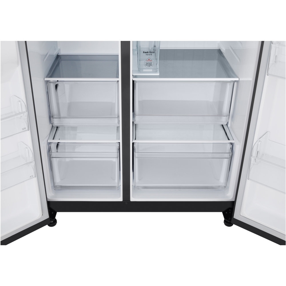LG GSLC41EPPE American Fridge Freezer,  Non-Plumbed, Black, E Rated