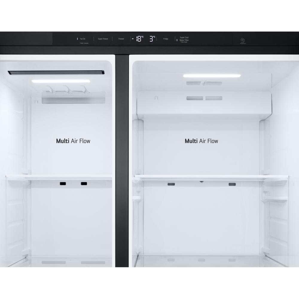 LG GSLC41EPPE American Fridge Freezer,  Non-Plumbed, Black, E Rated