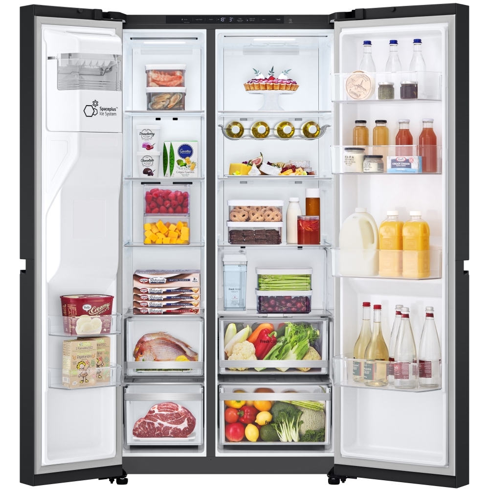 LG GSLE81EPBD American Fridge Freezer, Black, D Rated,  Non-Plumbed