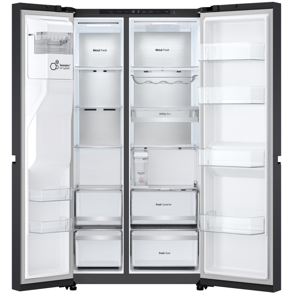 LG GSLE91EVAB American Fridge Freezer, Black, B Rated,  Non-Plumbed