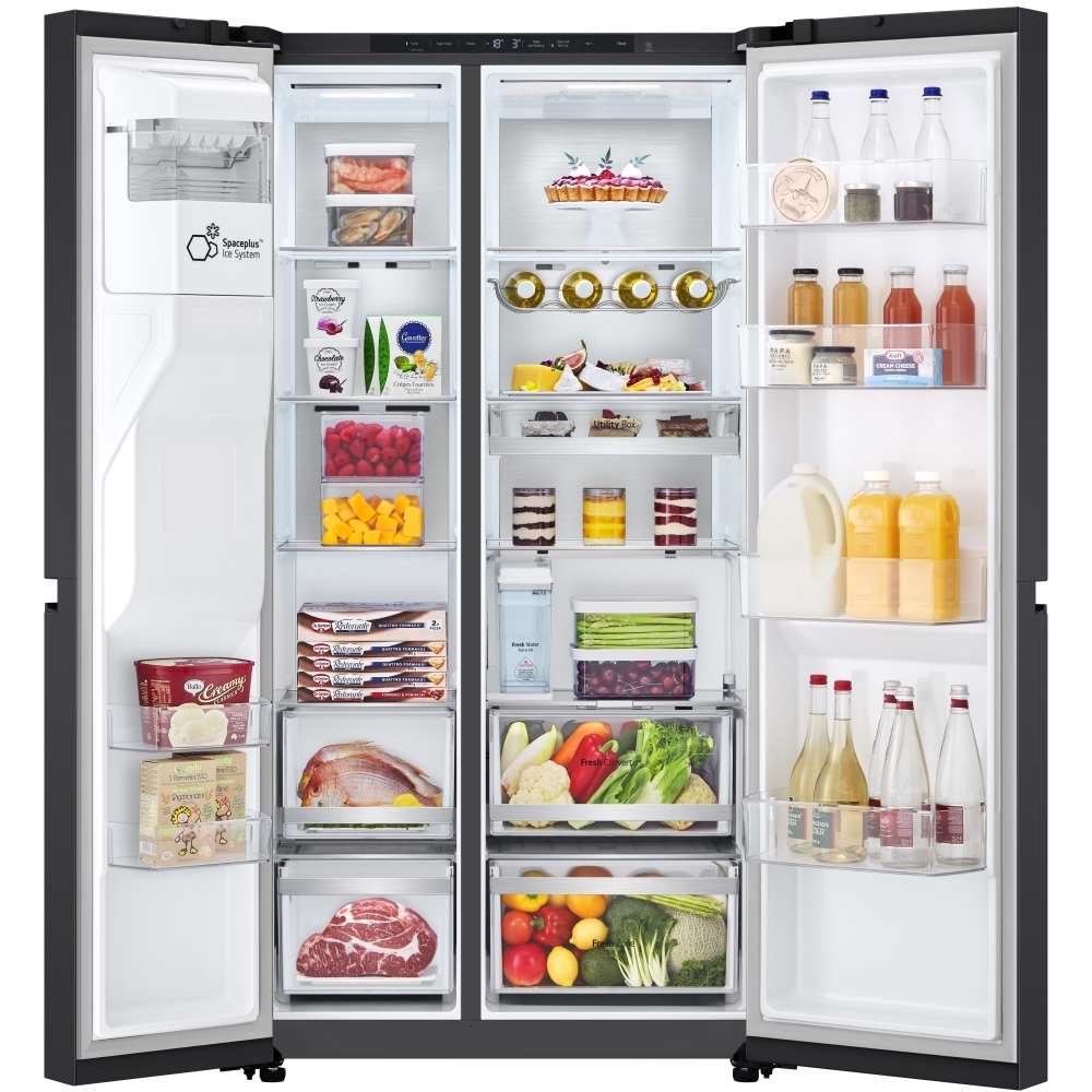 LG GSLE91EVAB American Fridge Freezer, Black, B Rated,  Non-Plumbed