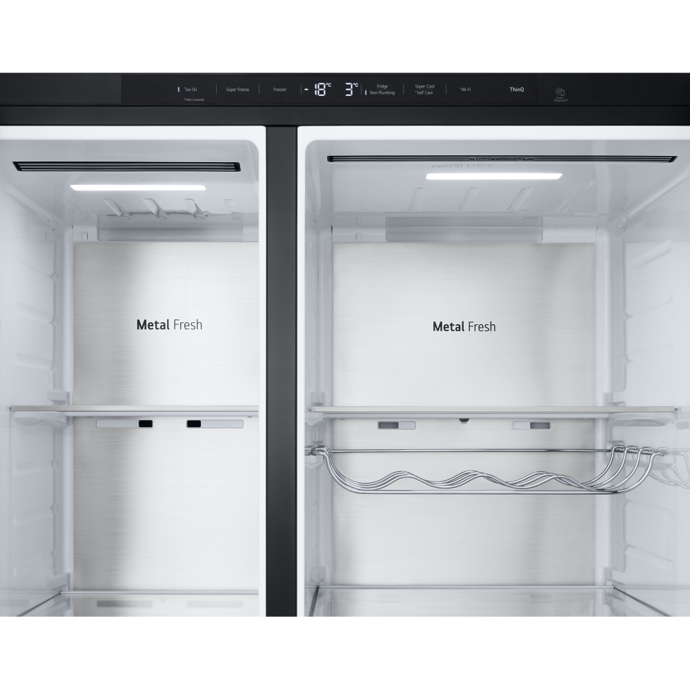 LG GSLE91EVAB American Fridge Freezer, Black, B Rated,  Non-Plumbed