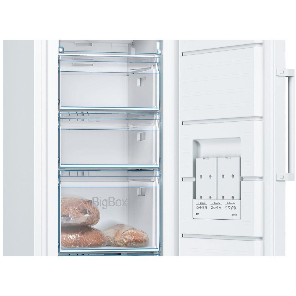 Bosch GSN29VWEVG Series 4 No Frost Tall Freezer, White, E Rated