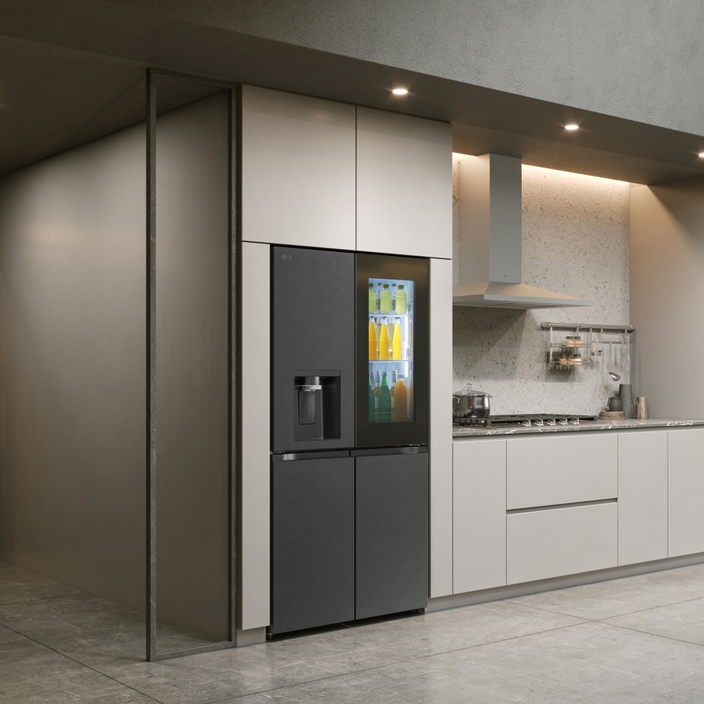 LG GSXE80EVBE InstaView&trade; American Fridge Freezer, Black, E Rated,  Plumbed