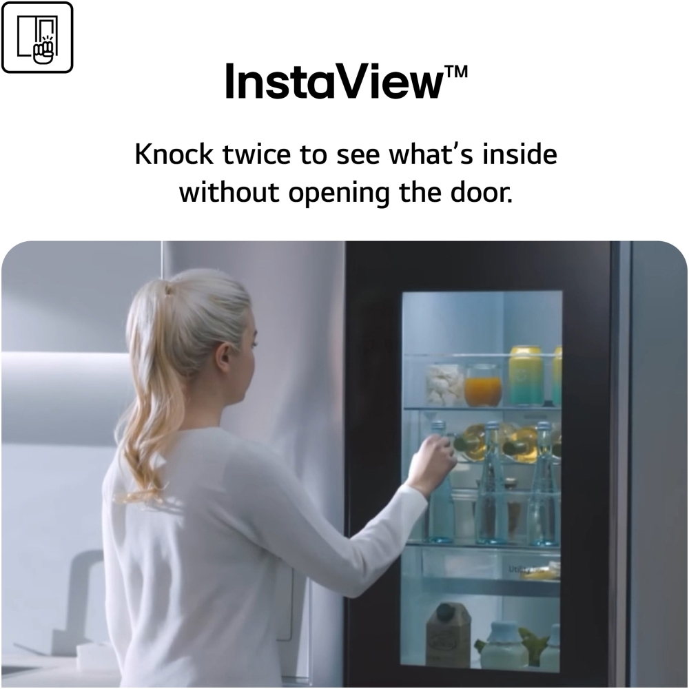 LG GSXE80EVBE InstaView&trade; American Fridge Freezer, Black, E Rated,  Plumbed