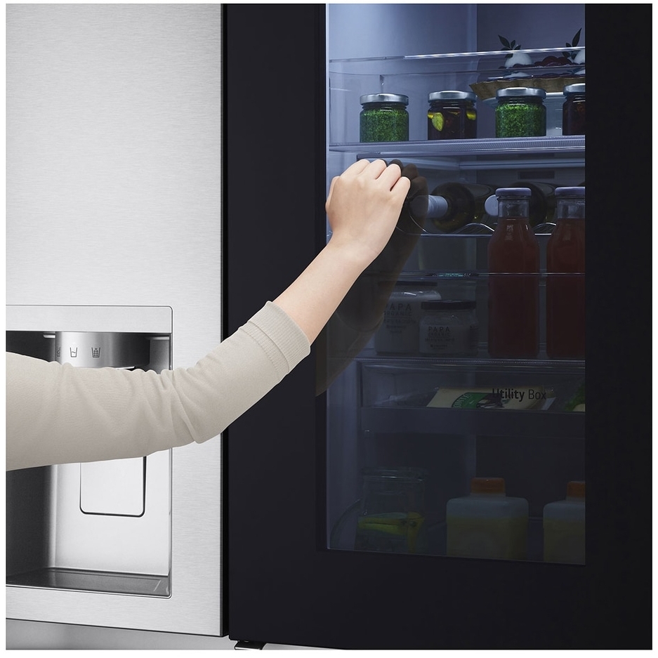 LG GSXE90BSAD American Fridge Freezer, Stainless Steel, D Rated,  Plumbed