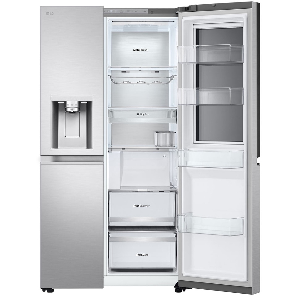 LG GSXE90BSAD American Fridge Freezer, Stainless Steel, D Rated,  Plumbed