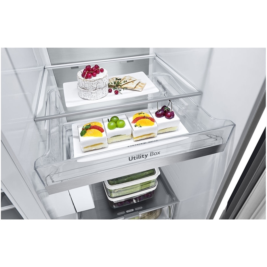 LG GSXE90BSAD American Fridge Freezer, Stainless Steel, D Rated,  Plumbed