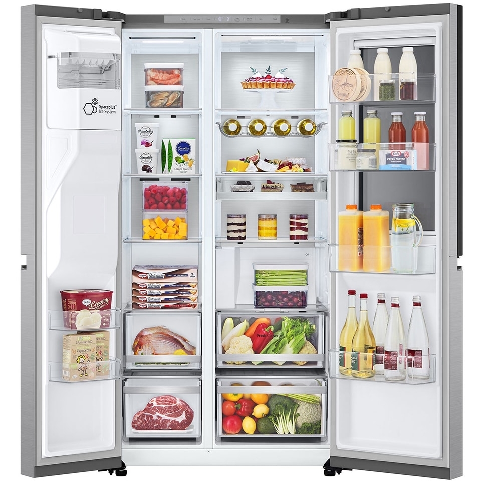 LG GSXE90BSAD American Fridge Freezer, Stainless Steel, D Rated,  Plumbed