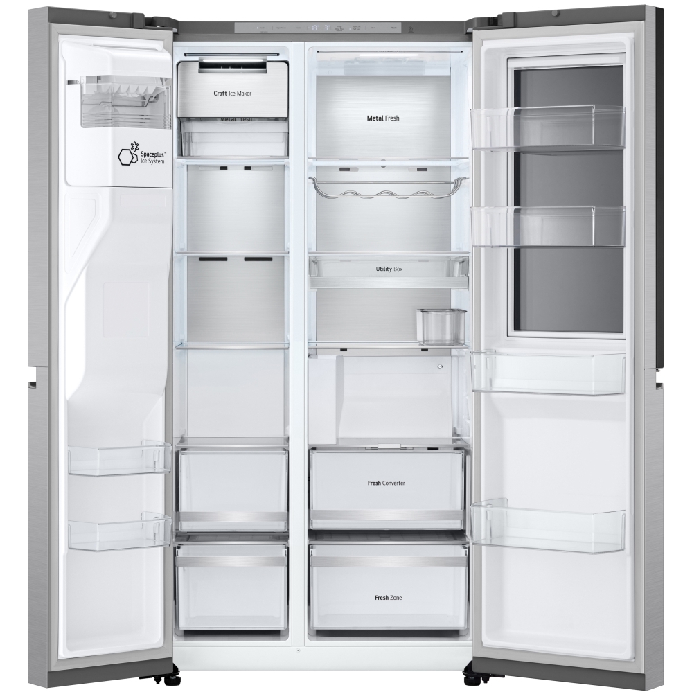 LG GSXE90BSDD American Fridge Freezer, Stainless Steel, D Rated,  Plumbed