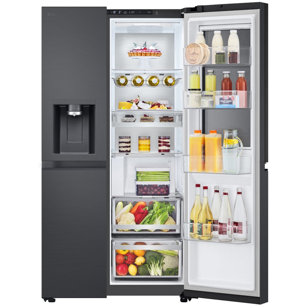 LG GSXE90EVDD American Fridge Freezer, Black, D Rated,  Plumbed