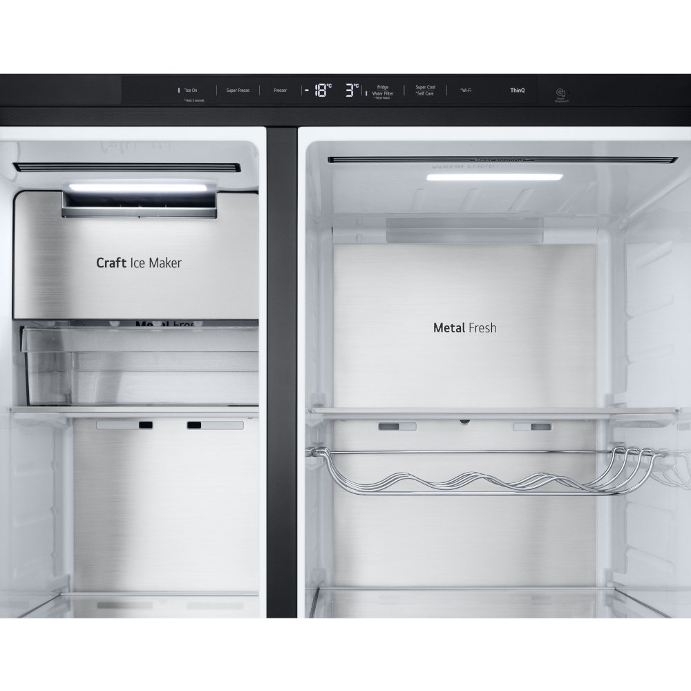 LG GSXE90EVDD American Fridge Freezer, Black, D Rated,  Plumbed