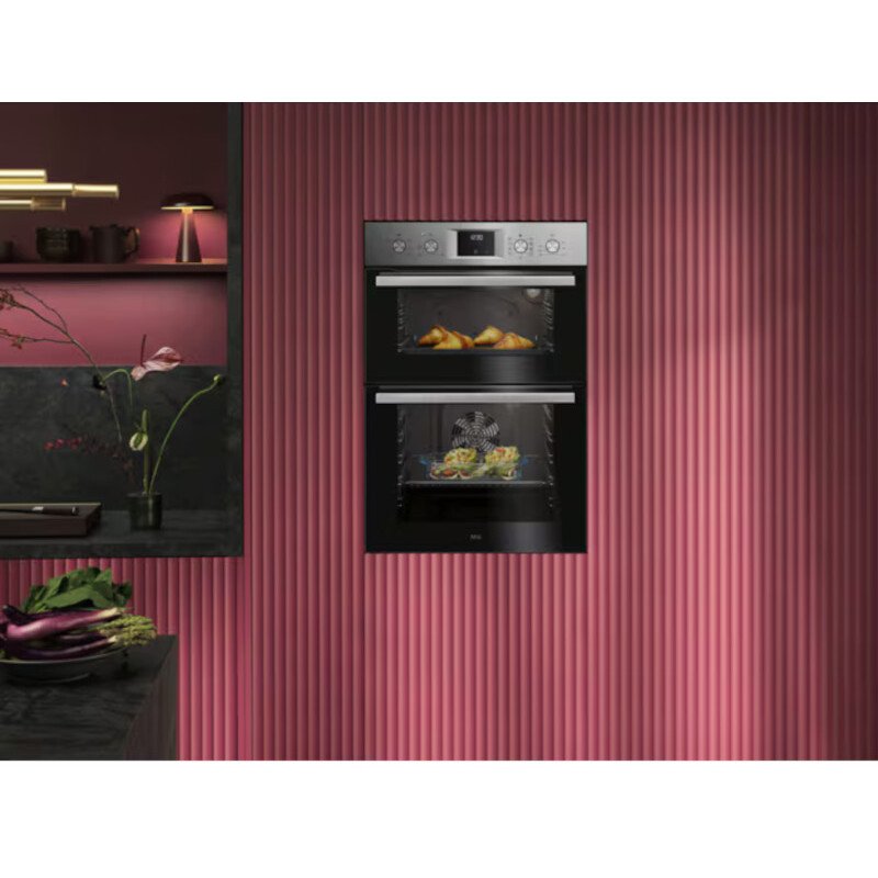 AEG GU5CP20M Built-In Electric Double Oven, Stainless Steel, A Rated