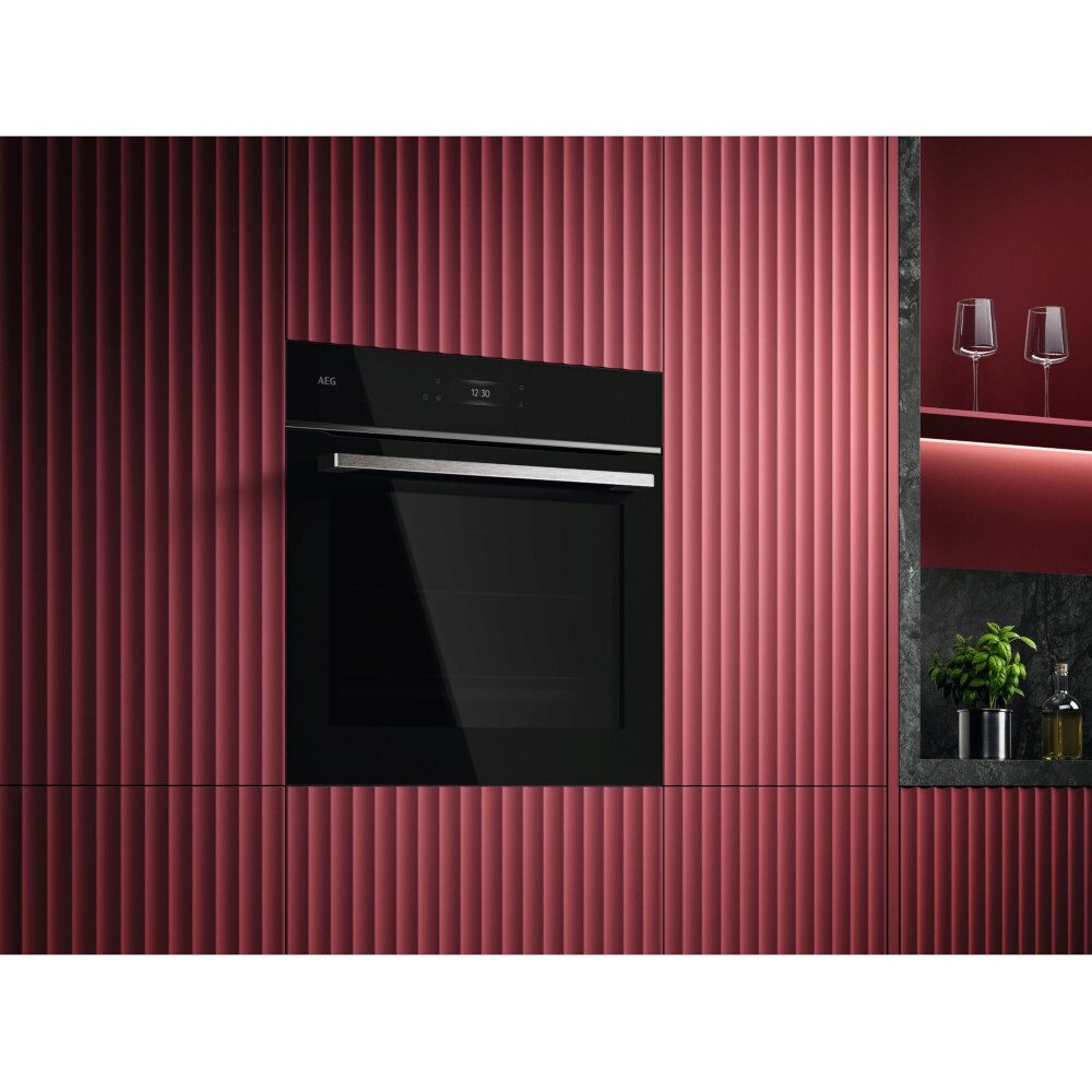 AEG GX7PB63FSB 7000 PizzaExpert Exclusiv Wi-Fi Enabled Built-In Electric Single Oven with Pyrolytic Cleaning, Black, A++ Rated