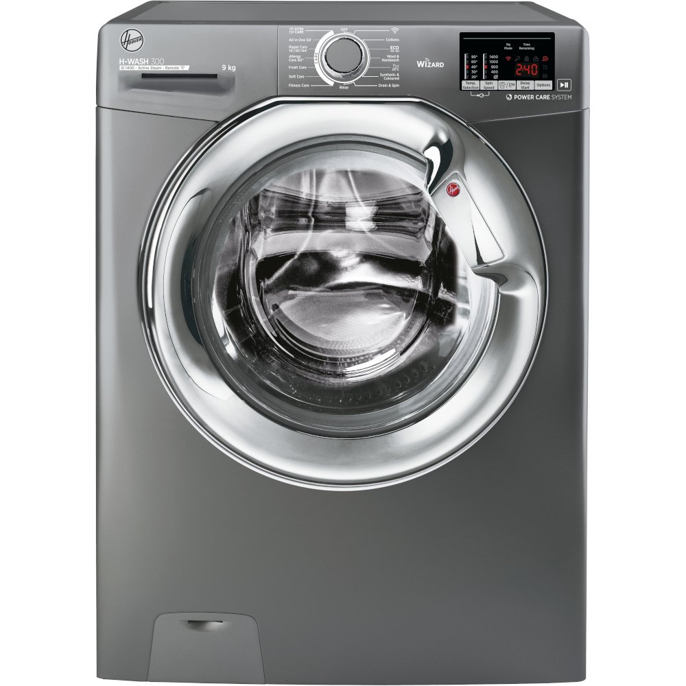 Hoover H3WS495DACGE Washing Machine, 9kg, 1400 Spin, Grey, C Rated