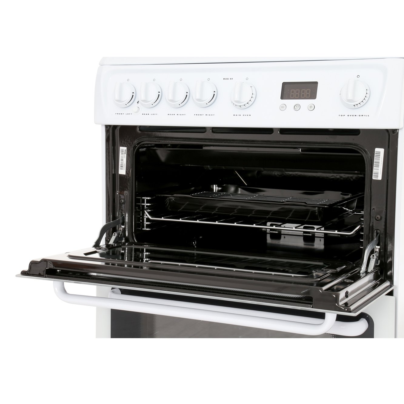 Buy Hotpoint HAG60P Gas Cooker with Double Oven Polar White Marks