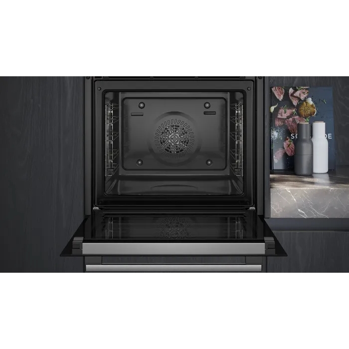 Siemens HB578GBS7B iQ500 Built-In Electric Single Oven with Pyrolytic Cleaning, Black, A+ Rated