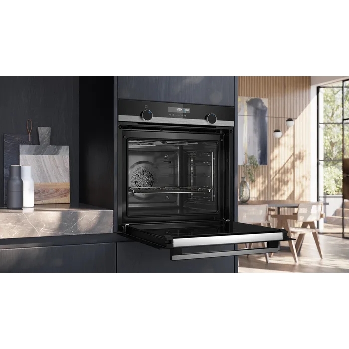 Siemens HB578GBS7B iQ500 Built-In Electric Single Oven with Pyrolytic Cleaning, Black, A+ Rated