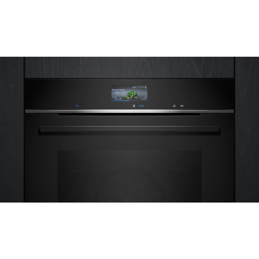 Siemens HB776G1B1B iQ700 Built-In Electric Single Oven with Pyrolytic Cleaning, Black, A+ Rated