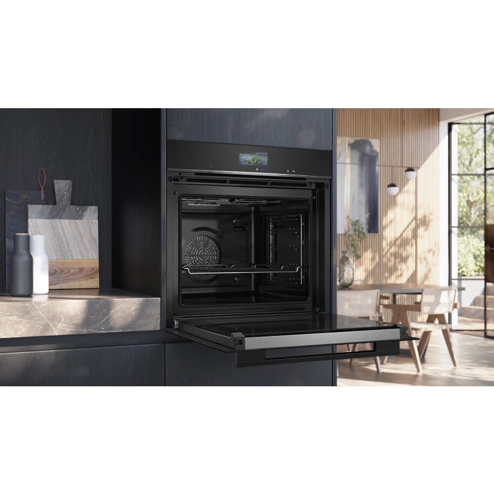 Siemens HB776G1B1B iQ700 Built-In Electric Single Oven with Pyrolytic Cleaning, Black, A+ Rated