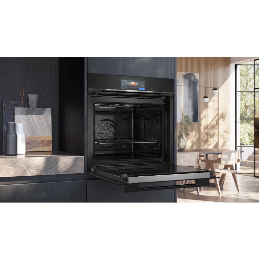 Siemens HB778G3B1B iQ700 Built-In Electric Single Oven with Pyrolytic Cleaning, Black, A+ Rated