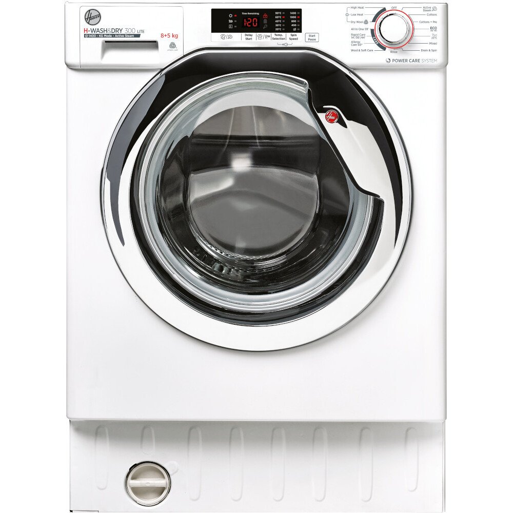 Hoover HBDS485D2ACE-80 Integrated Washer Dryer, 8kg, 1400 Spin, White, C Rated