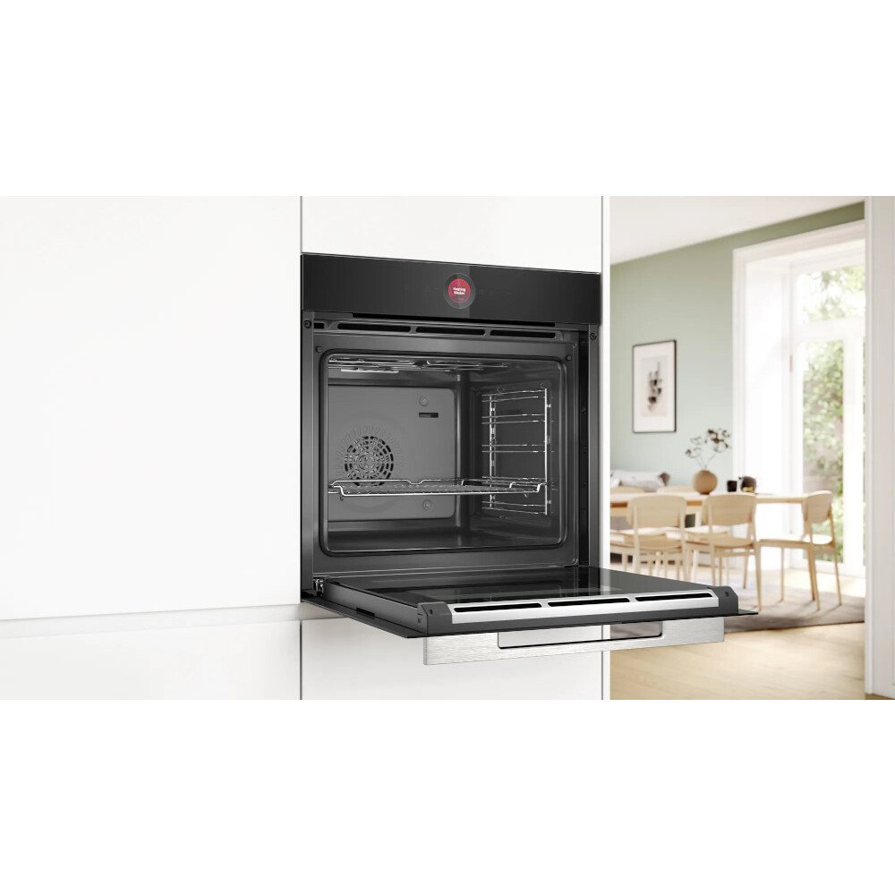 Bosch HBG7341B1B Series 8 Built-In Electric Single Oven, Black, A+ Rated