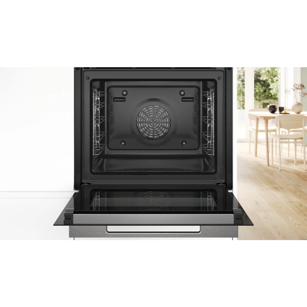 Bosch HBG7741B1B Serie 8 Built-In Electric Single Oven with Pyrolytic Cleaning, Black, A+ Rated
