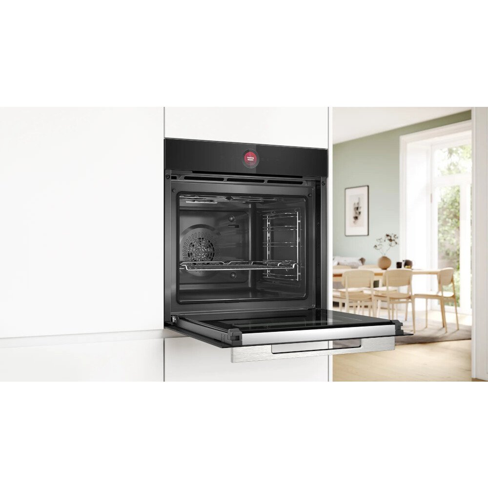 Bosch HBG7741B1B Serie 8 Built-In Electric Single Oven with Pyrolytic Cleaning, Black, A+ Rated