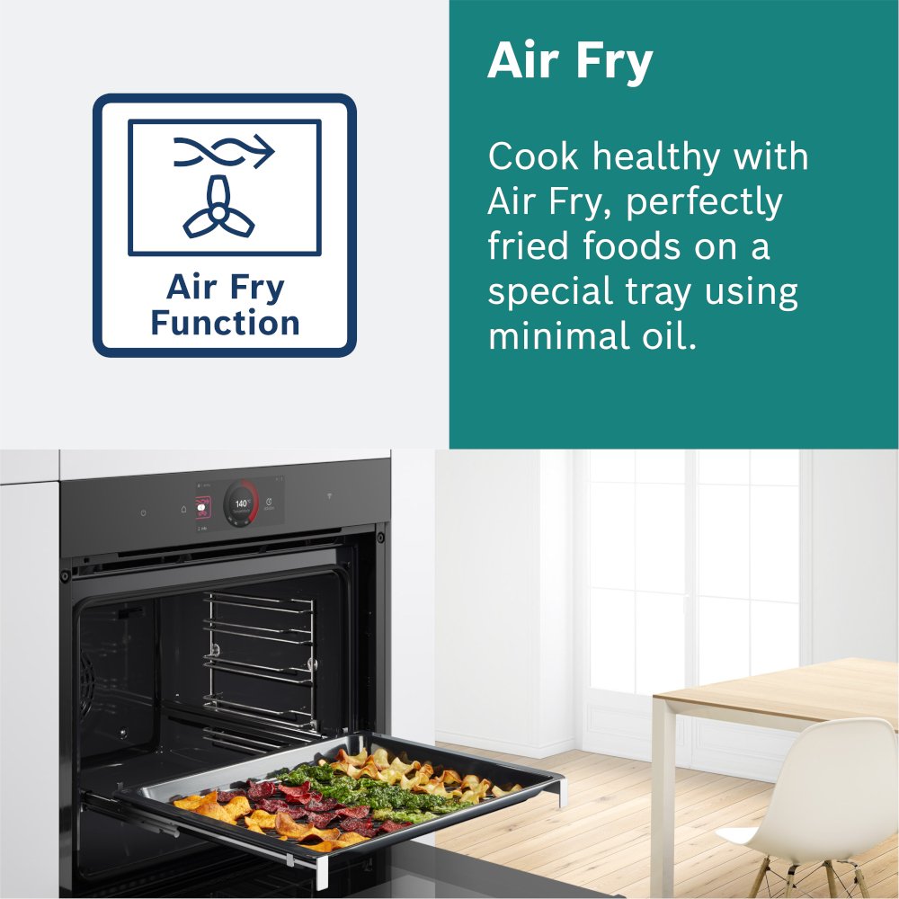 Bosch HBG7741B1B Serie 8 Built-In Electric Single Oven with Pyrolytic Cleaning, Black, A+ Rated