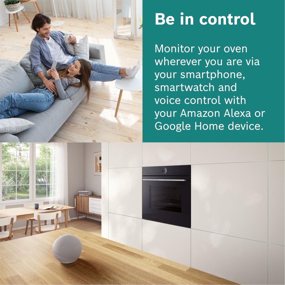 Bosch HBG7741B1B Serie 8 Built-In Electric Single Oven with Pyrolytic Cleaning, Black, A+ Rated