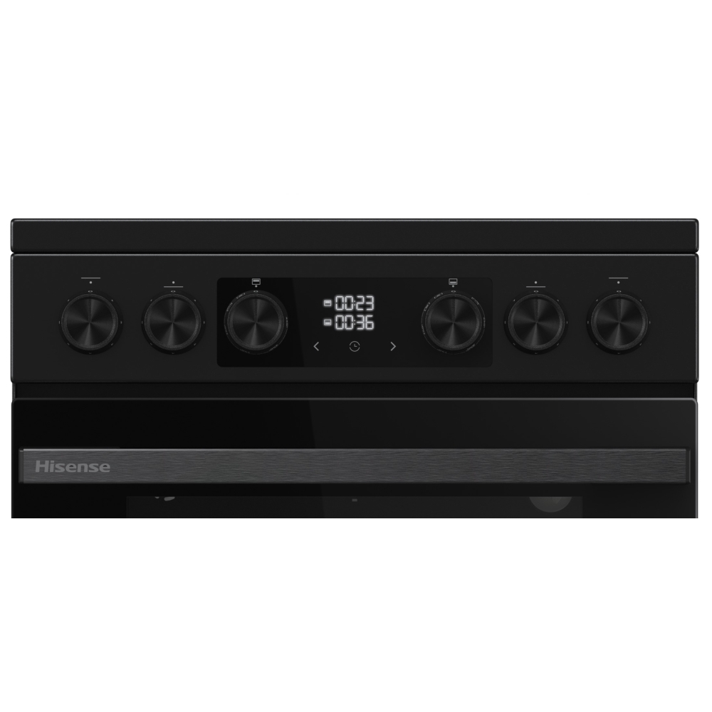 Hisense HDCEC5C10B Ceramic Electric Cooker with Double Oven, Black, A Rated