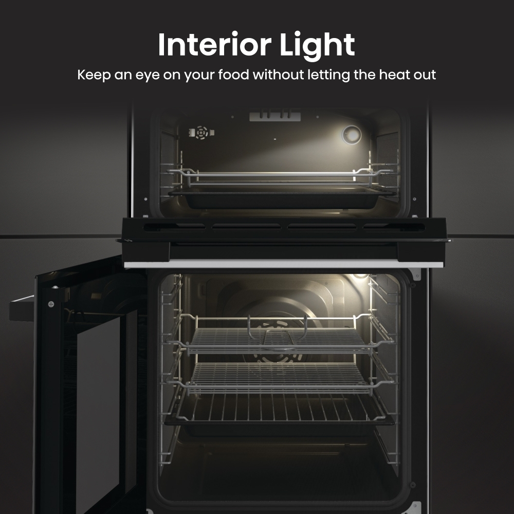 Hisense HDCEC5C10W Ceramic Electric Cooker with Double Oven, White, A Rated