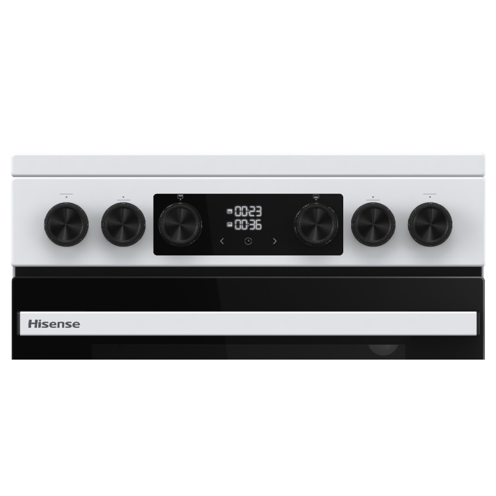 Hisense HDCEC5C10W Ceramic Electric Cooker with Double Oven, White, A Rated