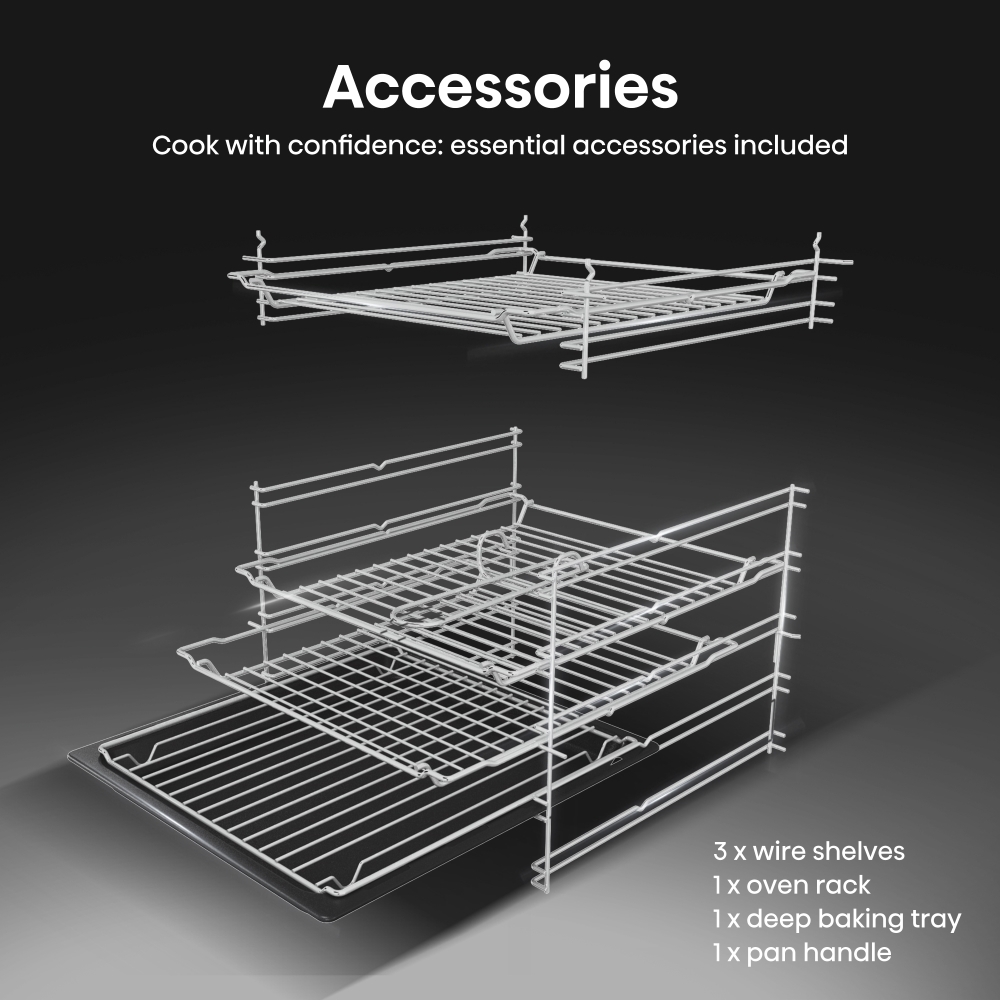 Hisense HDCEC6C20B Ceramic Electric Cooker with Double Oven, Black, A Rated
