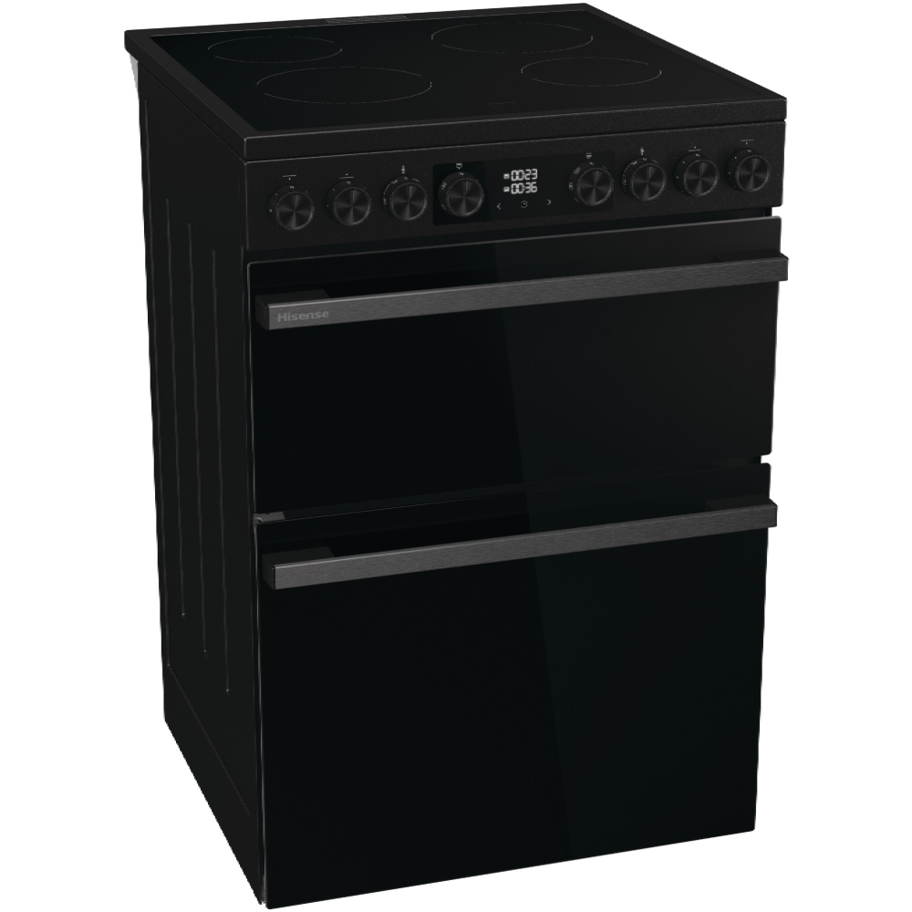Hisense HDCEC6C20B Ceramic Electric Cooker with Double Oven, Black, A Rated