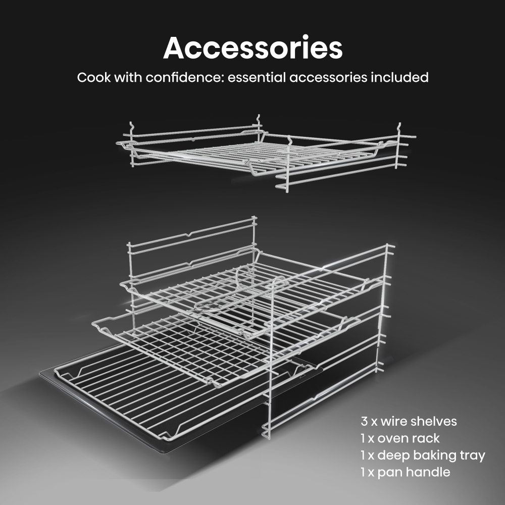 Hisense HDCEC6C20W Ceramic Electric Cooker with Double Oven, White, A Rated