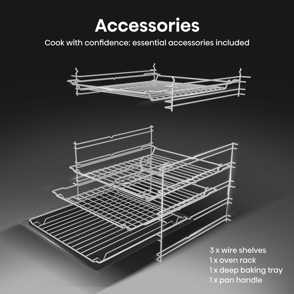 Hisense HDCEC6C20X Ceramic Electric Cooker with Double Oven, Stainless Steel, A Rated